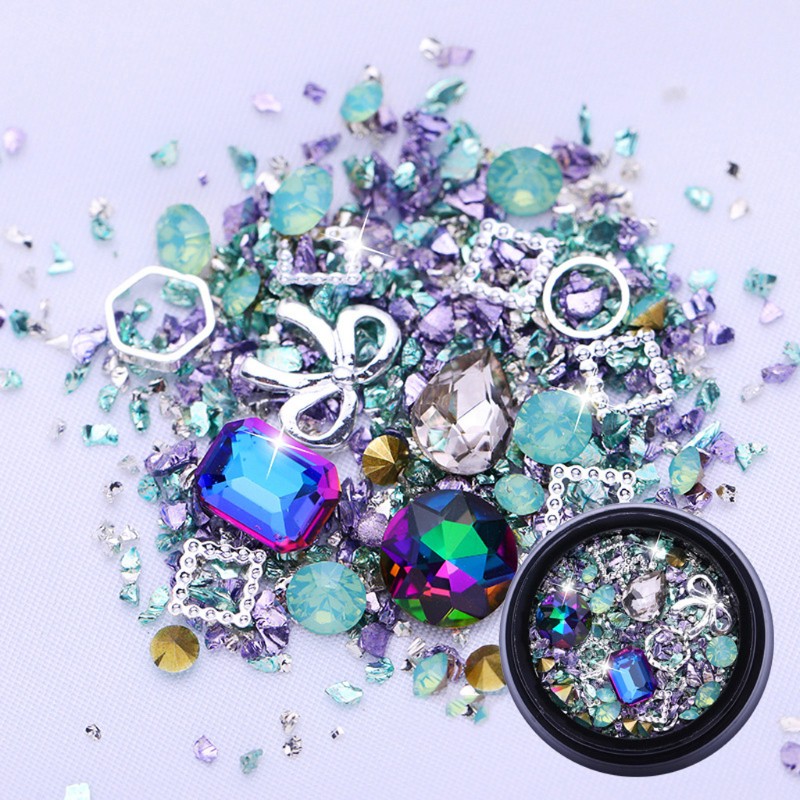 Set đá quý nhân tạo lấp lánh chuyên dụng trang trí móng tay/ phụ kiện resin epoxy diy