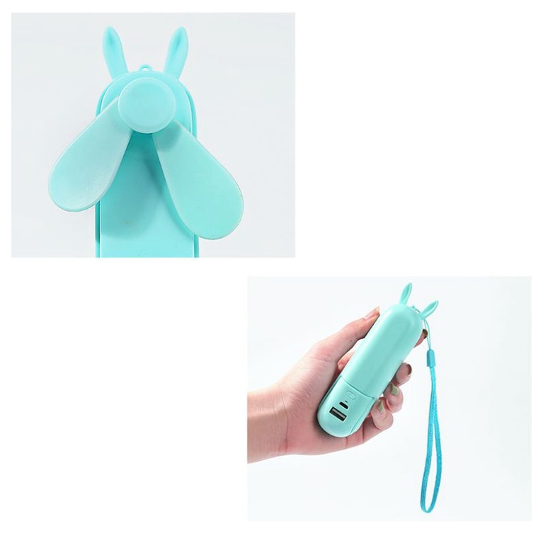 Quạt Điện USB Cầm Tay Mini 2000mAh 2 Tốc Độ Tiện Dụng Cho Phòng Ngủ