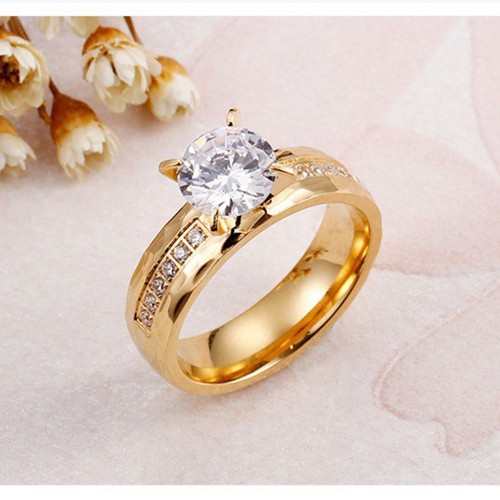 Nhẫn Nữ Đính Đá Nhân Tạo Sang Trọng Titan Ko Đen TT 3383