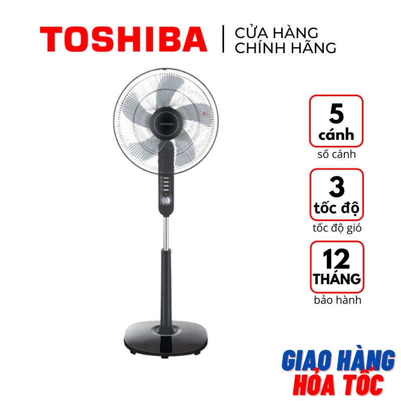 [Xả lỗ] Quạt đứng Toshiba F-LSA10(K)VN 5 cánh hẹn giờ tắt không remote màu đen