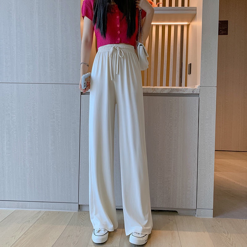 Quần Dài Lưng Cao Ống Rộng Thời Trang Hàn Quốc Cho Nữ