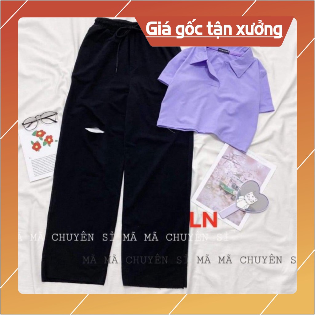 Sét áo polo + quần rộng rách LN12