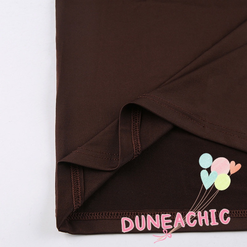 Đầm hai dây DUNEA cổ chữ V màu trơn hở lưng gợi cảm cho nữ