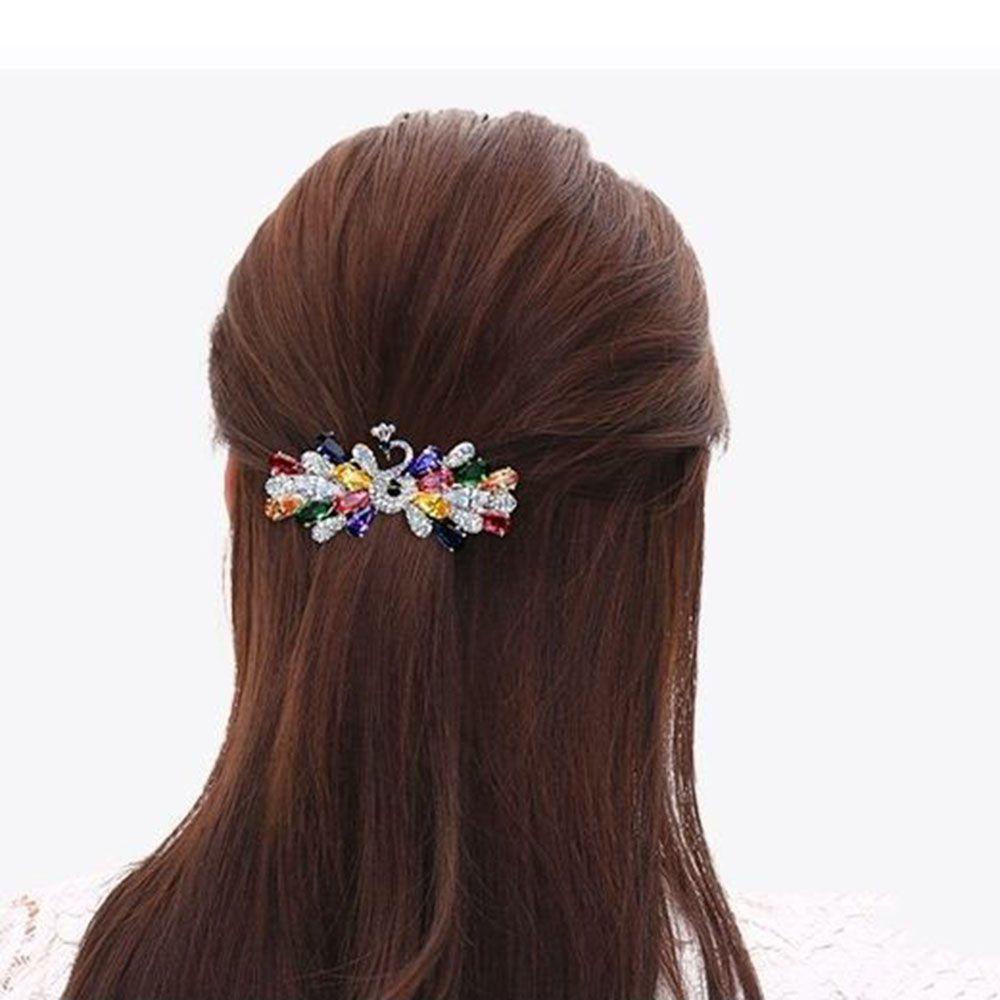 Kẹp Tóc Đuôi Công Lấp Lánh Thời Trang WMES15H Cho Nữ Giá Đỡ