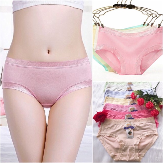 Quần Lót Nữ Kháng Khuẩn Cotton Viền Ren Mềm Mại - 819