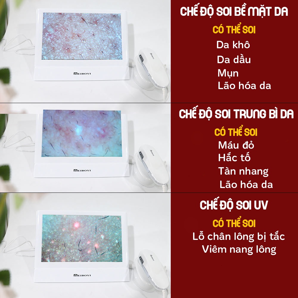 Máy Soi Da Ipad MEIBOYI, Máy Soi Da Mặt Đầu Phân Tích Da Có Màn Hình 11 Inch Cao Cấp Thế Hệ Mới 2023, Nhiều Chế Độ Soi