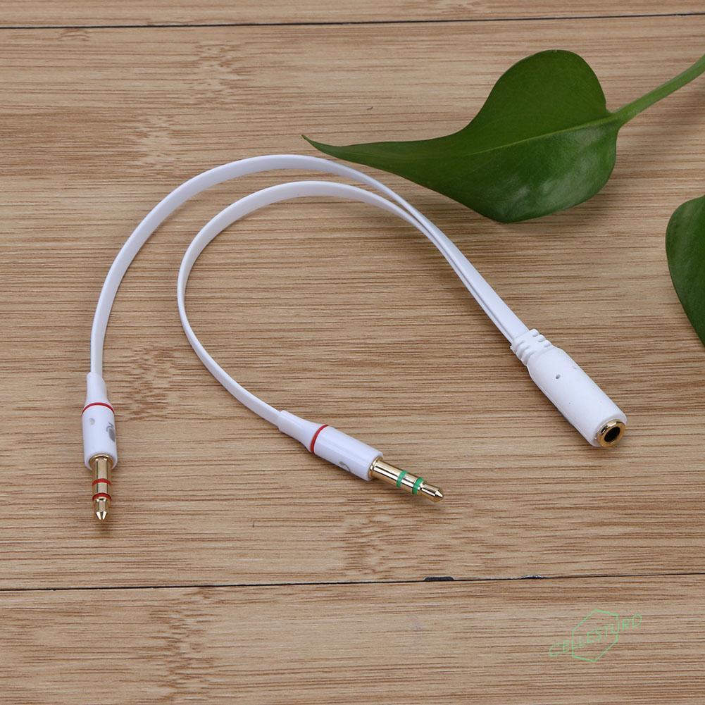 CS 3.5mm 1 to 2 Audio Cable Single-hole Computer Headphone Mic Adapter