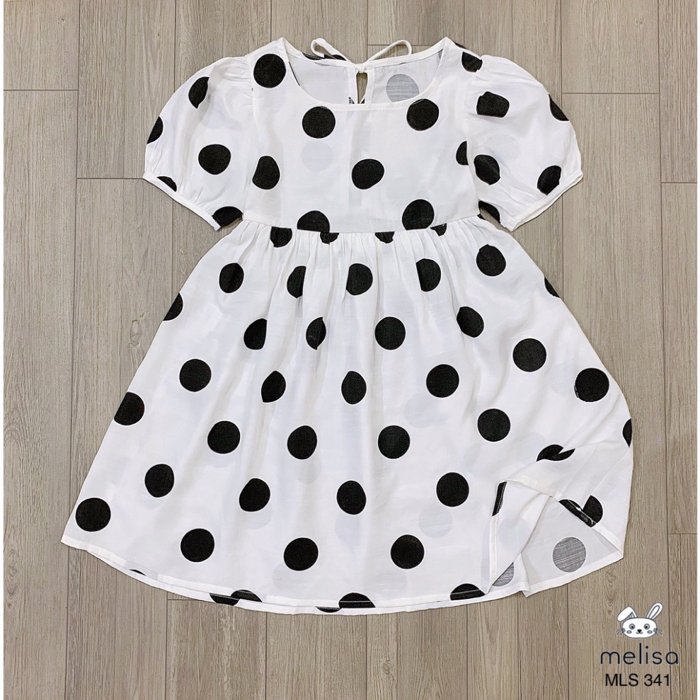 Đầm Công Chúa Tay Phồng Họa Tiết Chấm Bi Hở Lưng Dành Cho Bé Gái HOT