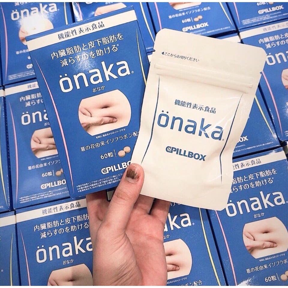 Viên giảm mỡ bụng Onaka Pillbox, giảm cân Onaka Nhật Bản 60 viên