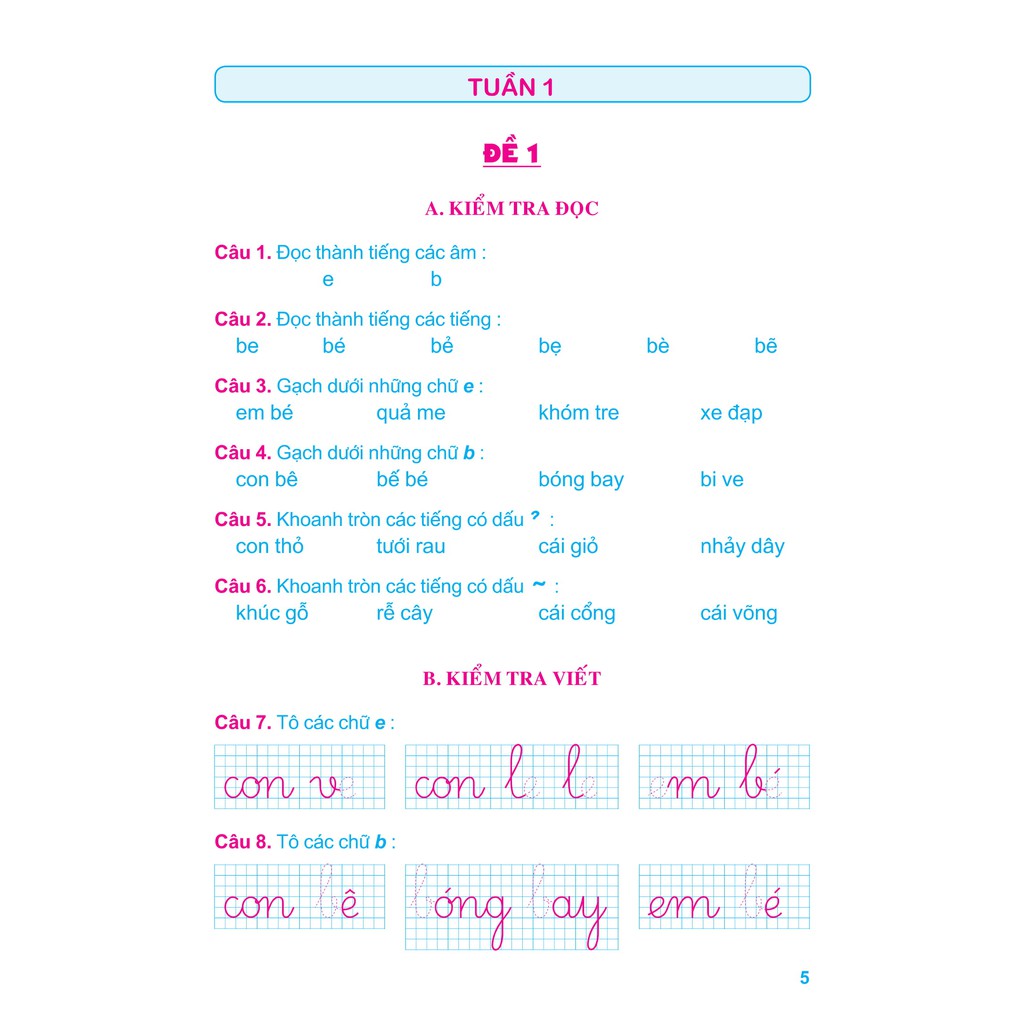 Sách: Tuyển Chọn Đề Ôn Luyện Và Tự Kiểm Tra Tiếng Việt Lớp 1 Tập 1