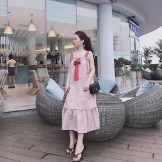 Đầm 2 dây thắt nơ đuôi cá 💕