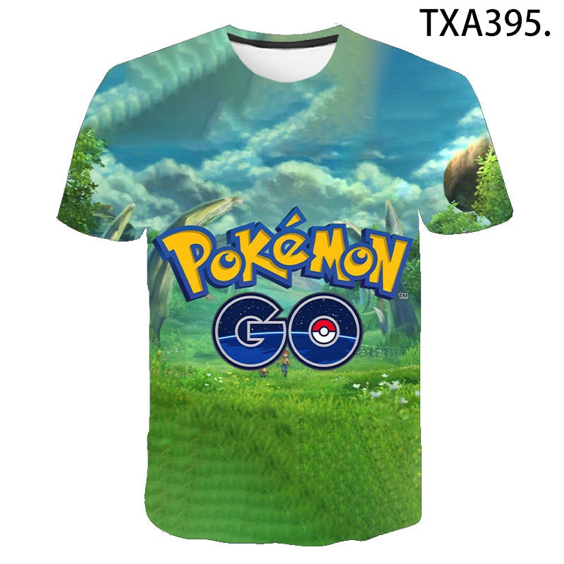 Áo Thun Tay Ngắn In Họa Tiết Hoạt Hình Pokemon 3D Thời Trang Mùa Hè Cho Bé Trai Và Gái