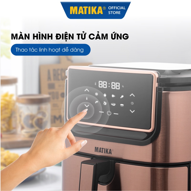 [Mã BMBAU300 giảm 10% đơn 499K] Nồi Chiên Không Dầu Điện Tử MATIKA 9.8L 1800W MTK9198