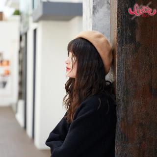 Mũ beret len lông cừu phong cách retro nhật bản thời trang thu đông cho nữ