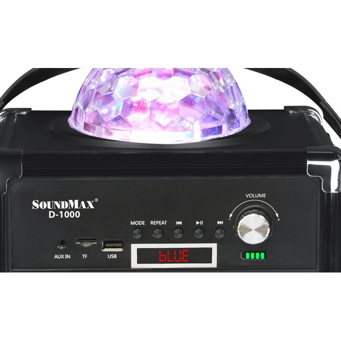 Loa Bluetooth Karaoke Soundmax D1000 - Loa Di Động SoundMax D-1000 - Tặng Kèm Micro Không Dây