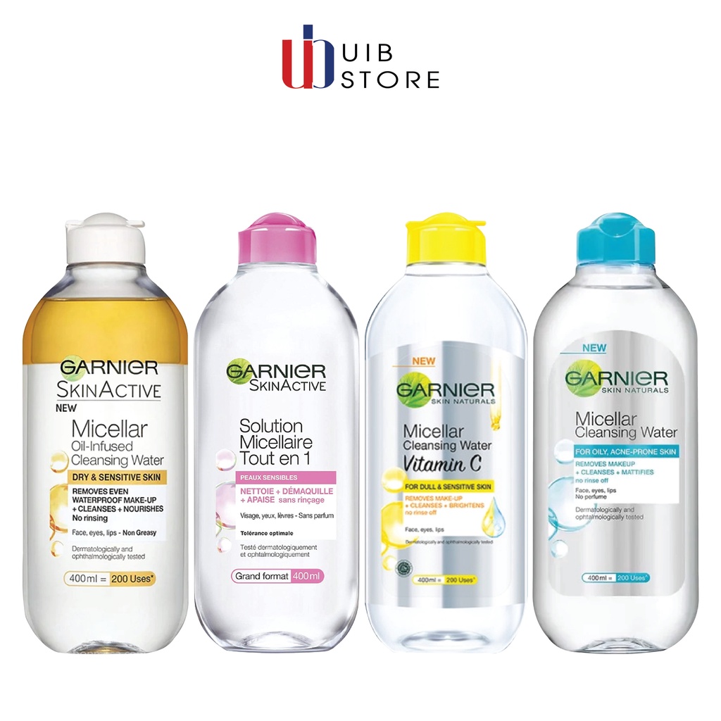 Nước tẩy trang Garnier micellar cleansing water 400ml cho mọi loại da