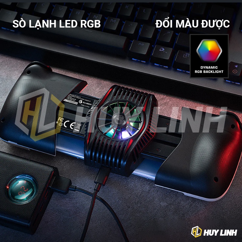 Gamesir X3 Type-C tay cầm chơi game kết hợp quạt tản nhiệt Sò lạnh Cooling RGB có hỗ trợ Egg NS Full