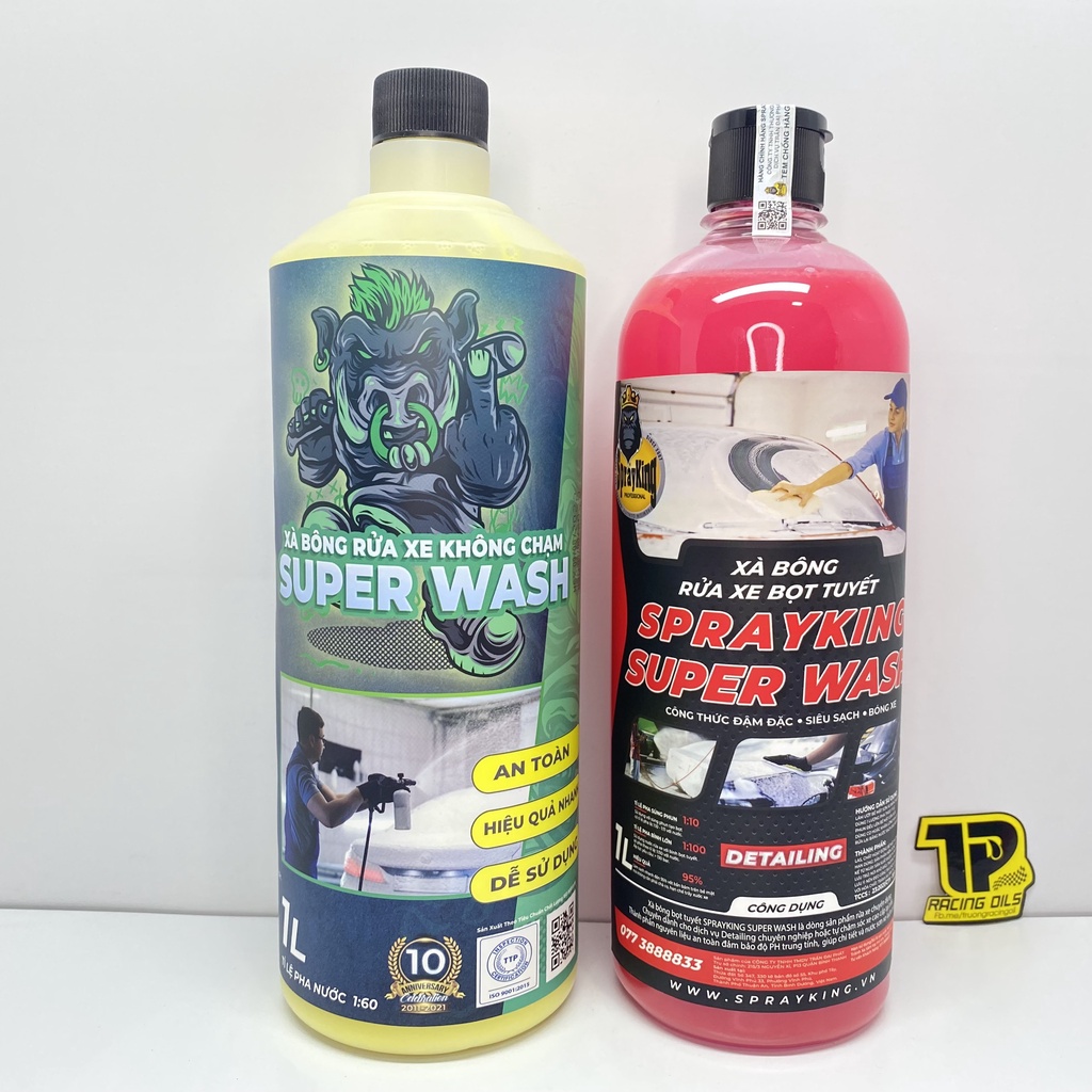 Nước rửa xe Sprayking, xà bông không cham Sprayking Super Wash 1L- Bảo vệ sơn bóng loáng, hiệu ứng lá sen