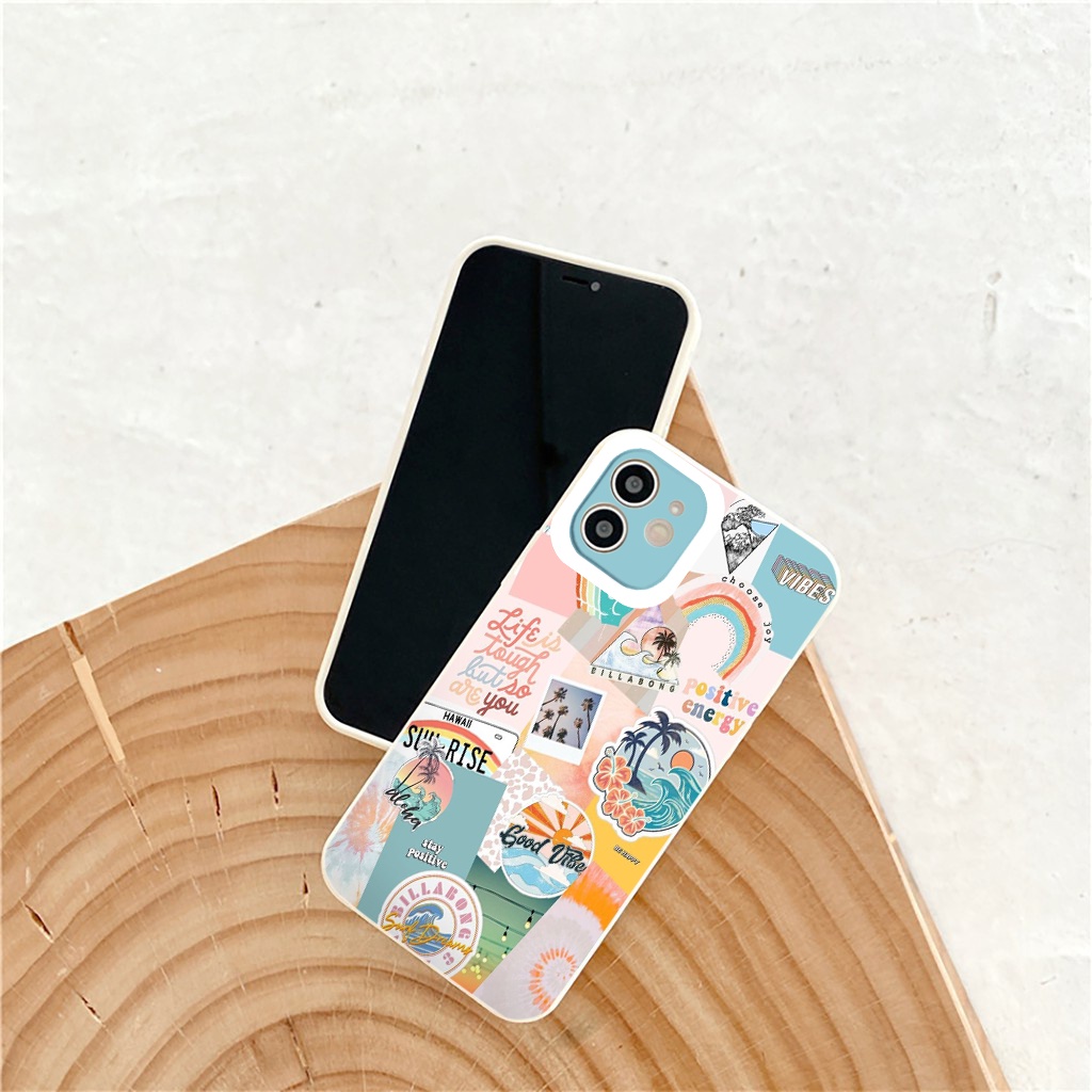 Ốp iphone - Ốp lưng iphone cạnh vuông viền camera summer vibe dành cho ip 6 đến 14promax - ng120