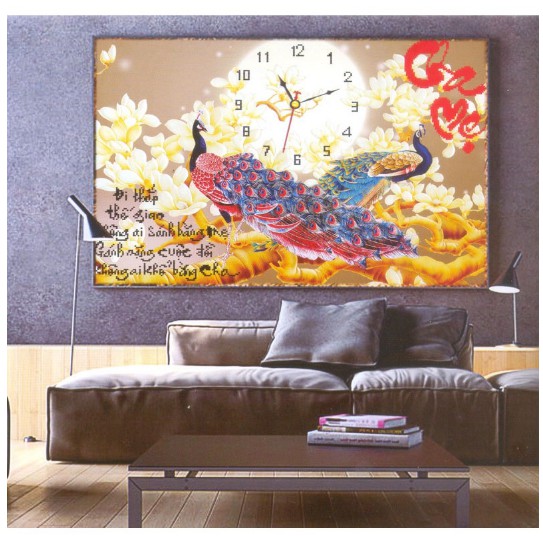 Tranh Đính Đá CHA MẸ CÔNG (ĐÁ ABC CAO CẤP). Kích Thước: 80cm x 55cm