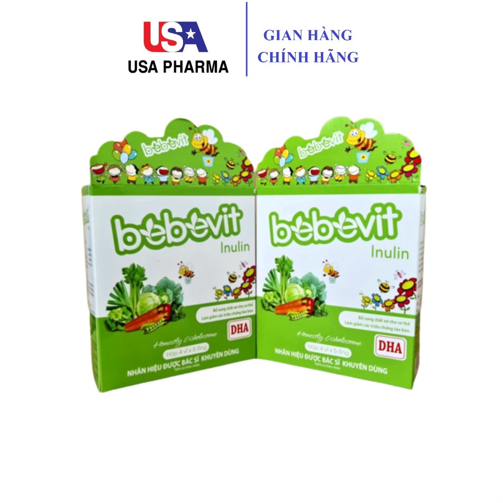 BEBEVIT INULIN - Tăng cường chất xơ, hỗ trợ táo bón, đầy hơi, chướng bụng ăn không tiêu của bé - Hộp 20 ống