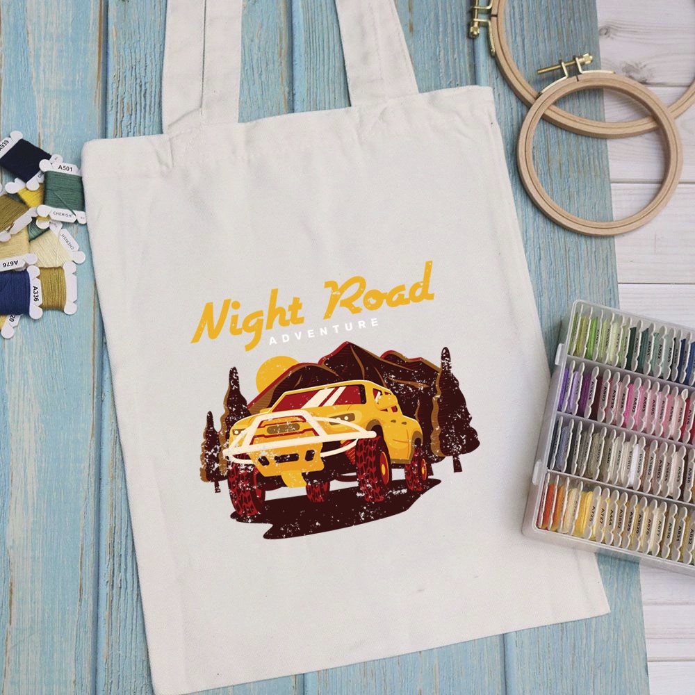 Túi vải túi Tote CAR DESIGN - Mẫu 13 vải canvas dày đẹp cho nữ có khóa miệng đi học đi chơi. In hình theo yêu cầu