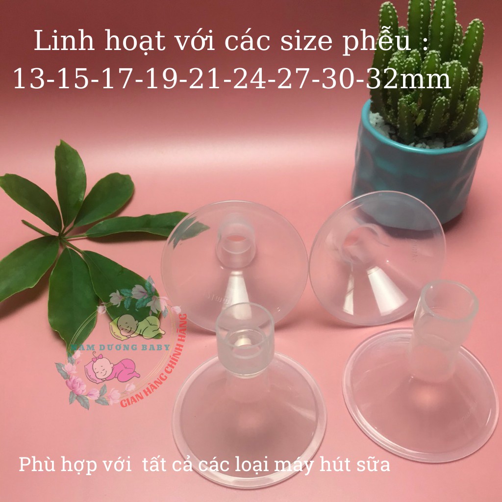 Phễu hút sữa Maymom, phụ kiện máy hút sữa  [Size 13mm-15mm-17mm-21mm-24mm-27mm-30mm-32mm] An toàn không BPA, Chính Hãng