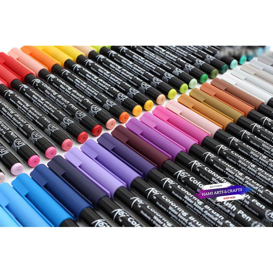 Bút Cọ Màu Nước SAKURA (Bảng 2) Coloring Brush Pen 48 Màu