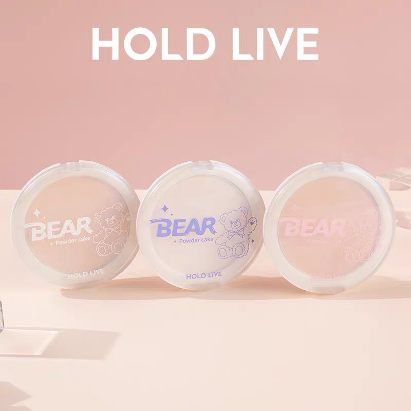 Phấn phủ gấu nhỏ HOLD LIVE phấn nén kiềm dầu Little Milk Bear Soft Focus Powder holdlive Water Honey HL265 HLIV89 HL546