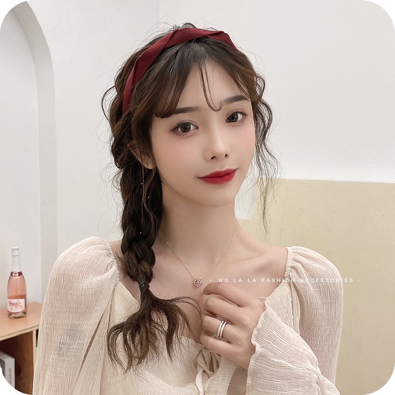 Băng Đô Màu Trơn Thiết Kế Đơn Giản Thời Trang Phong Cách Hàn Quốc Cho Nữ