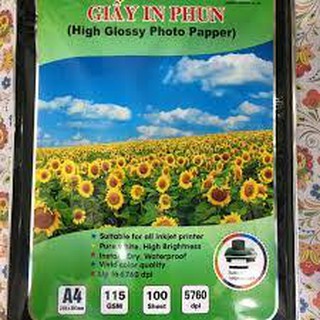 Giấy in ảnh 1 mặt bóng a4 mạnh hưng