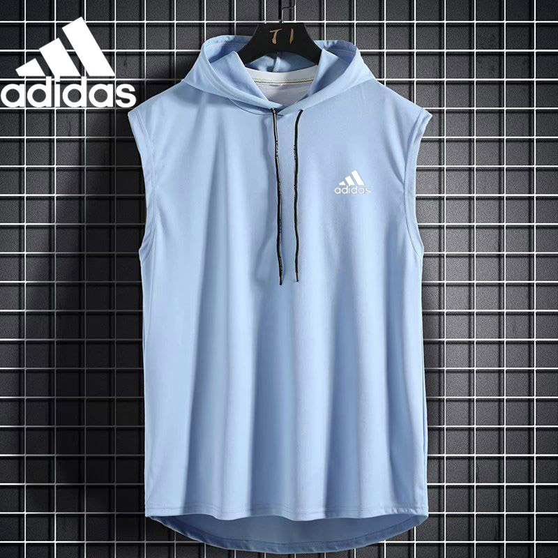 Áo thun hoodie không tay Adidas màu trơn cho nam chơi thể thao