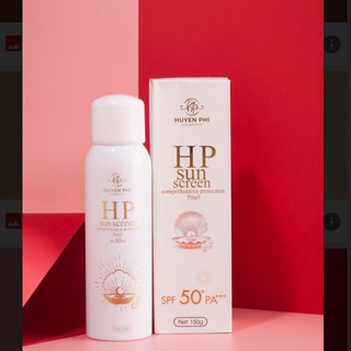 Xịt chống nắng ngọc trai Huyền Phi SPF 50+ tặng đôi bông rửa mặt chuẩn spa