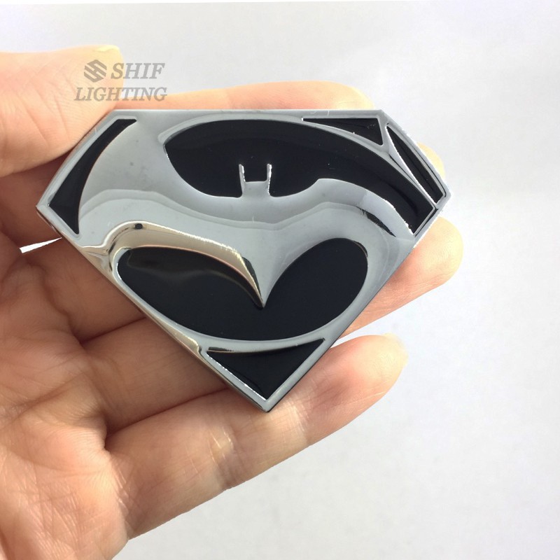 Miếng dán decal kim loại logo Batman vui nhộn trang trí xe oto