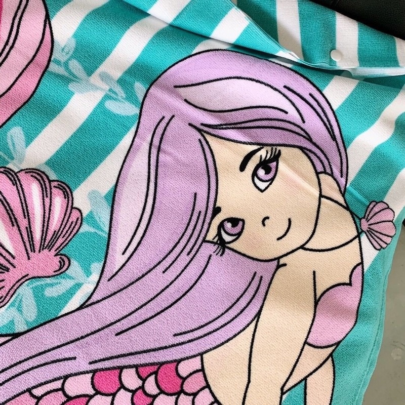 Khăn choàng tắm cỡ lớn có mũ trùm thấm hút nhanh khô cho bé