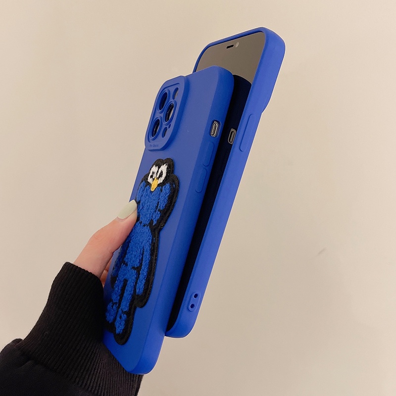 Ốp điện thoại màu xanh lam phối vải bông cho iPhone 13/12Pro 13 13/12/11Pro Max 12Mini X Xs Max XR 7 Plus 8 | BigBuy360 - bigbuy360.vn