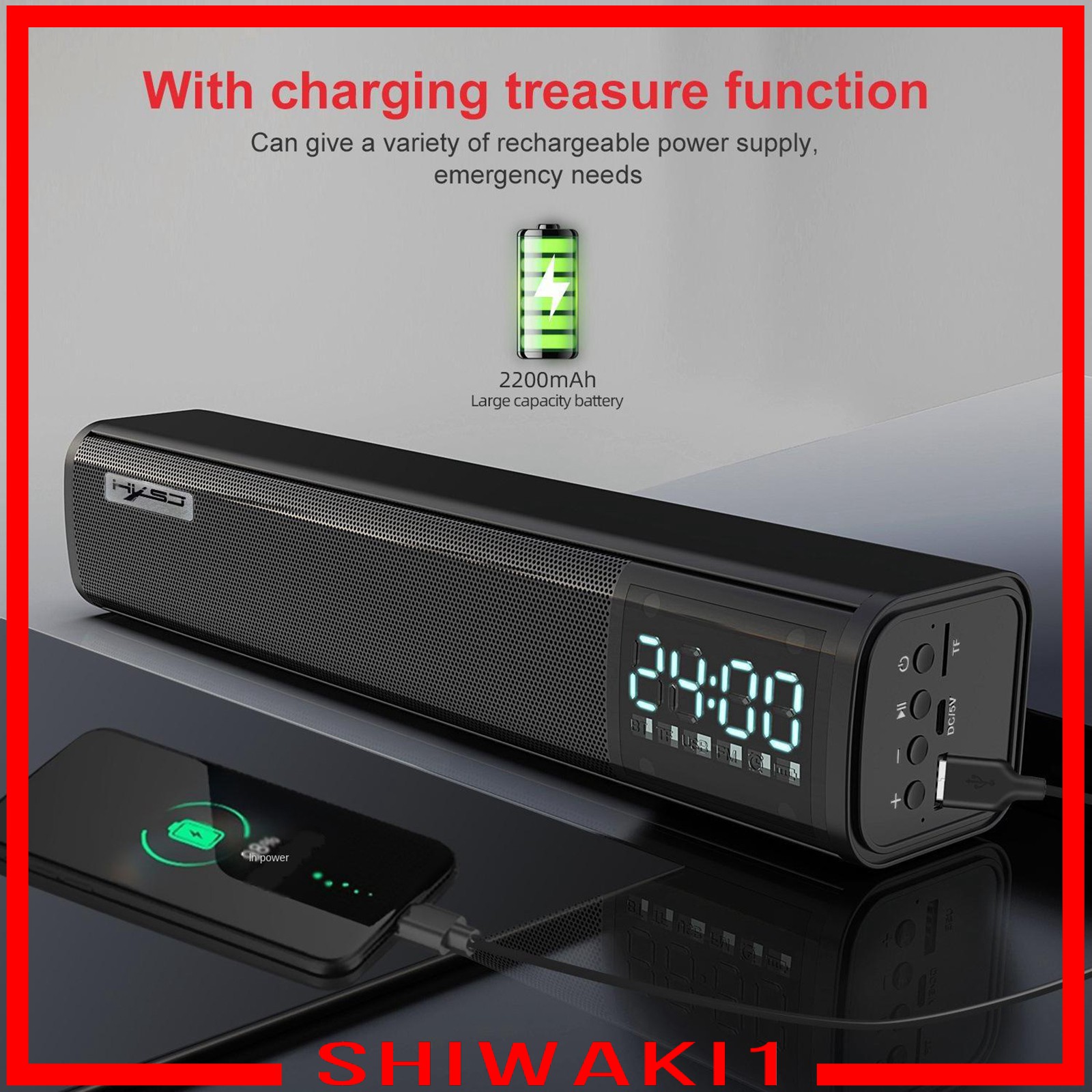 Loa Bluetooth 3d Shiwaki1 Âm Thanh Nổi Hỗ Trợ Tf Usb Aux Fm