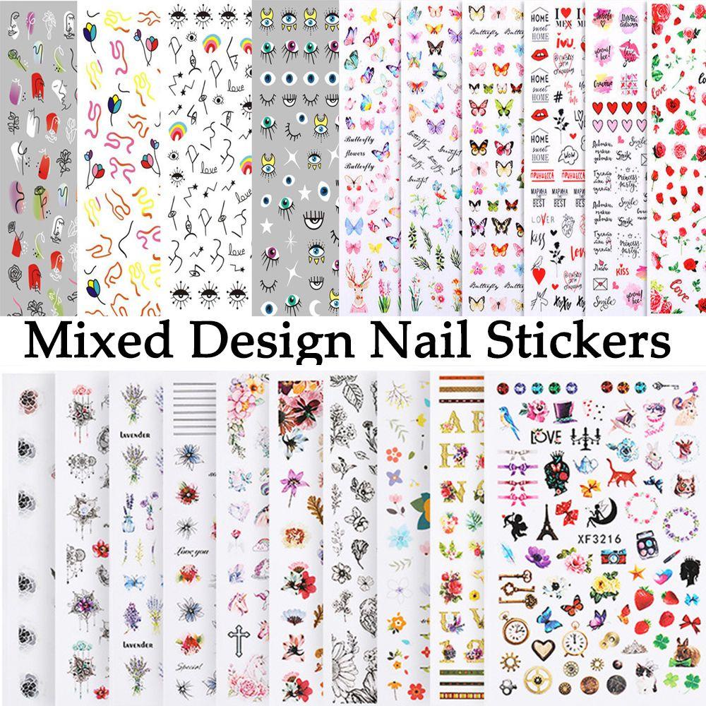 OCEANMAP Miếng Dán Trang Trí Móng Tay Hình Hoa Xinh Xắn