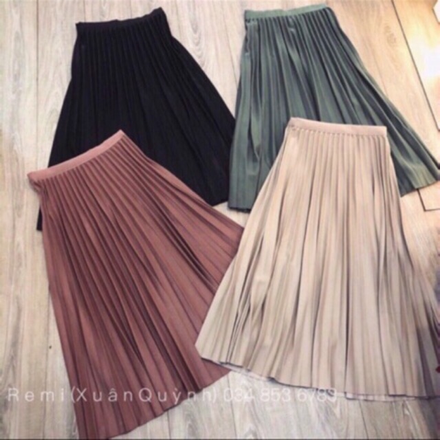 Chân váy xếp li đen freesize HÀNG ĐẸP