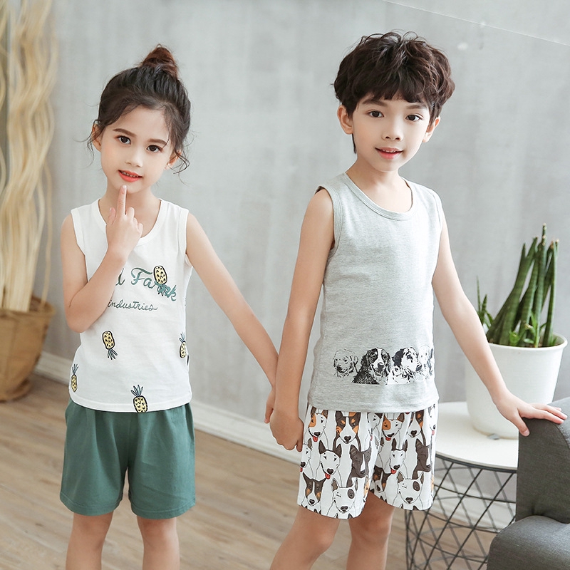 Set Áo Thun Sát Nách Và Quần Short Cotton Cho Bé