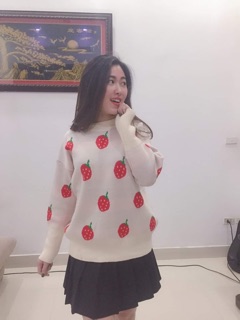Áo len dâu tây chất đẹp (ảnh thật)