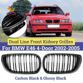 1 cặp lưới tản nhiệt carbon màu đen gắn mui xe bmw e46 4 door 3 series 2002-2005