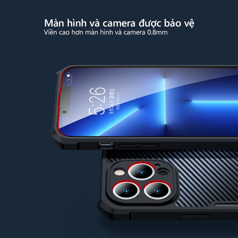 Ốp lưng XUNDD iPhone 12 / mini / 12 Pro / 12 Pro Max chống sốc, vân carbon magsafe