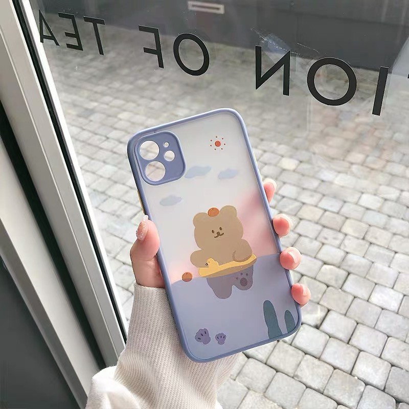 𝐂𝐨́ 𝐬𝐚̆̃𝐧 𝐜𝐡𝐨 𝐢𝐏𝐡𝐨𝐧𝐞 𝟏𝟐  Ốp lưng cho iphone7plus đến 12promax - Ốp gấu xanh lưng nhám