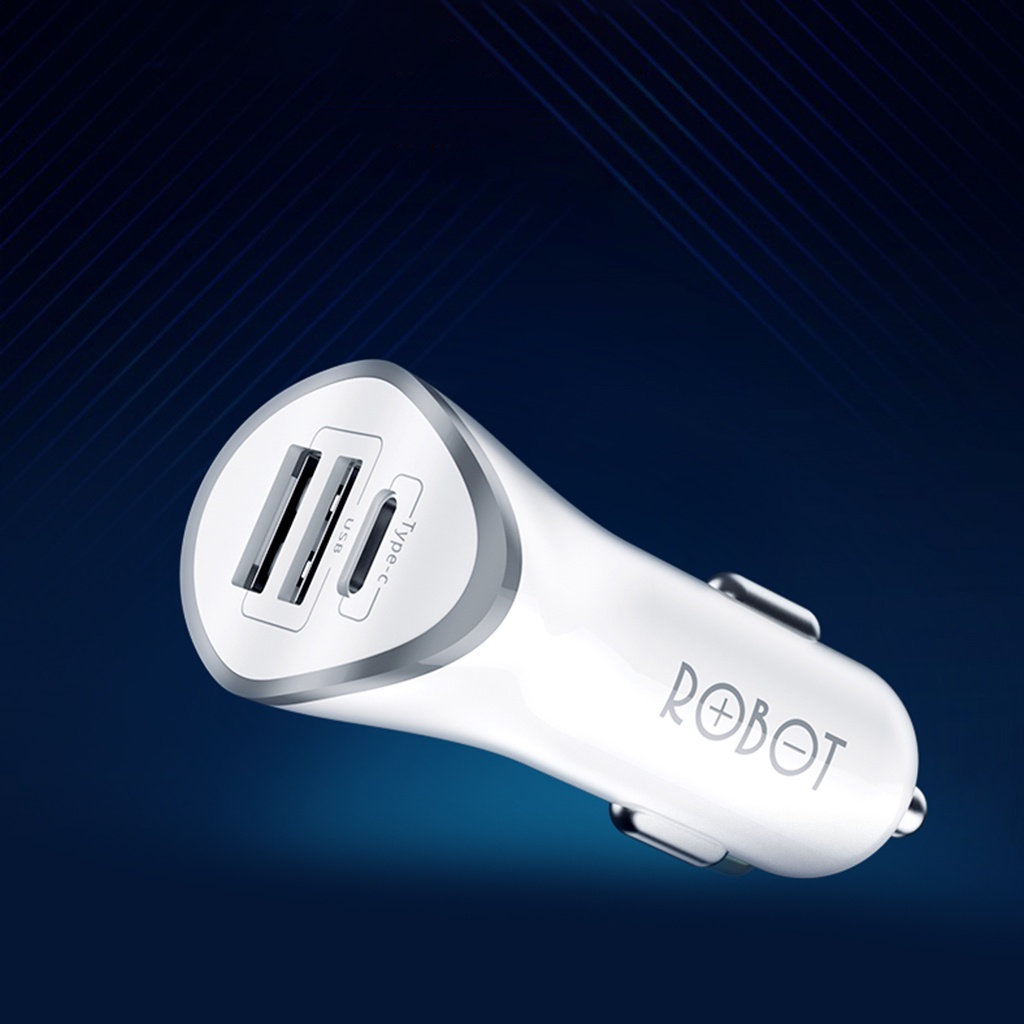 Cốc Sạc Ô Tô ROBOT RT-C08 4.8A - 3 Cổng Ra USB