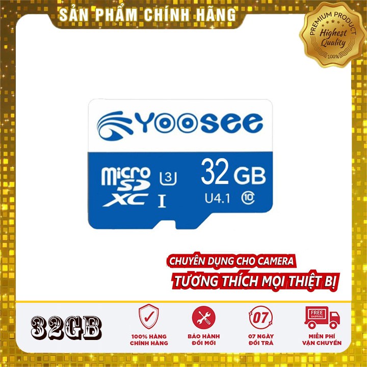 Thẻ nhớ cho Camera Yoosee Micro 32G/ 64gb Class 10 - U3 (Bảo hành 1 đổi 1) - Dùng cho mọi camera WIFI Imou, Ezviz