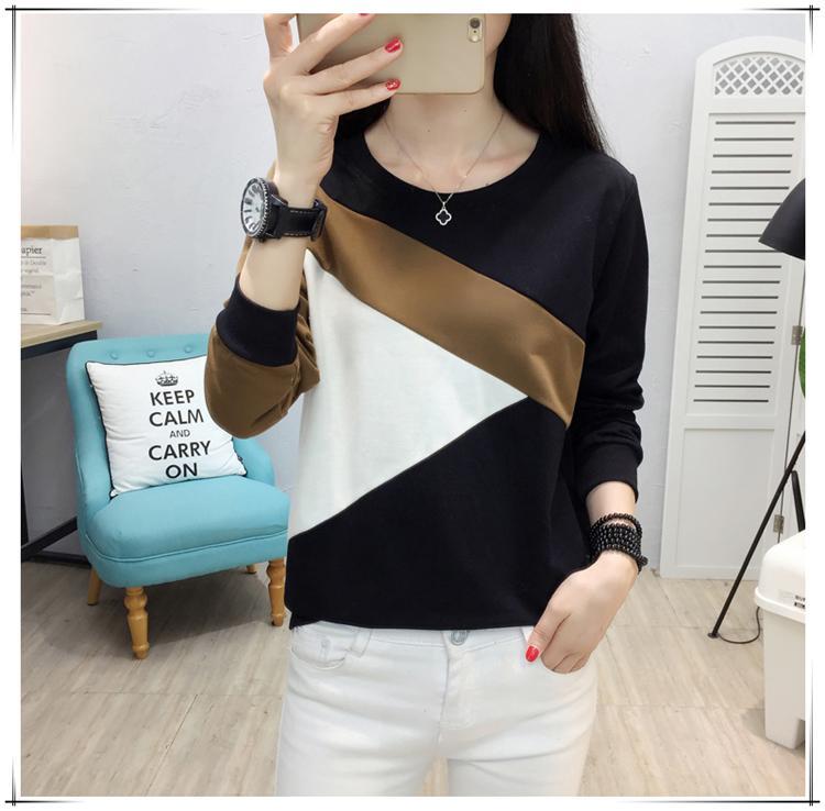 Áo thun tay dài cổ tròn thời trang Hàn Quốc dành cho nữ