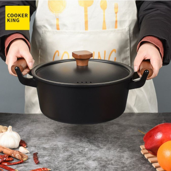 Bộ Nồi Chảo Thép Carbon Thấm Nitơ Chống Dính Cooker King Fine Iron Nhập Khẩu Kiểu Nhật Không Tráng Phủ Chống Dính Tự Nh