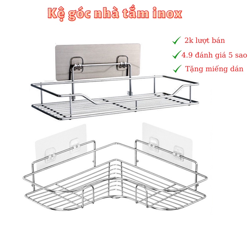 Kệ Inox 304 Để Đồ Nhà Tắm Dán Tường Siêu Dính ,Kệ Nhà Tắm Nhà Bếp Chất Liệu Thép Không Gỉ