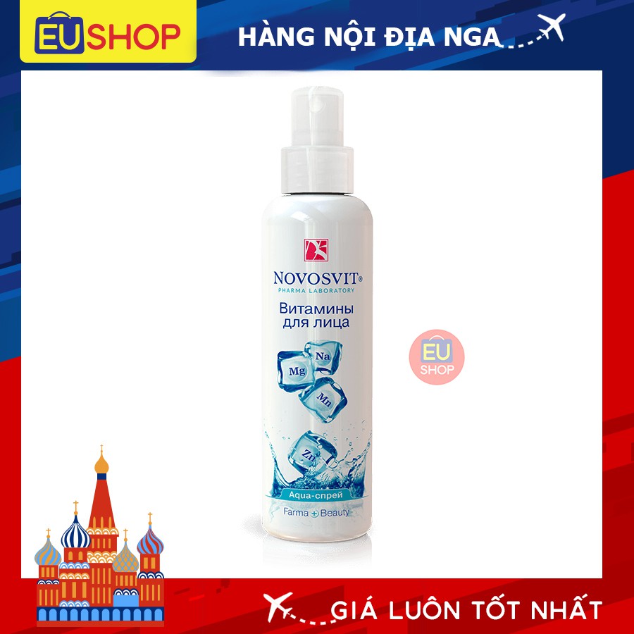 Xịt khoáng dưỡng ẩm Novosvit của Nga  Lọ 190ml  Bổ sung Vitamin